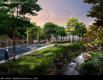 效果圖 天空下的綠樹溪流和道路psd素材免費下載 編號2061289 紅動網(wǎng)